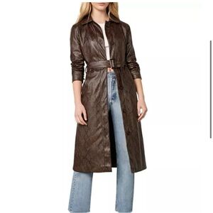 Cupcakes and Cashmere Julian Snake Faux Leather Coat in Expresso